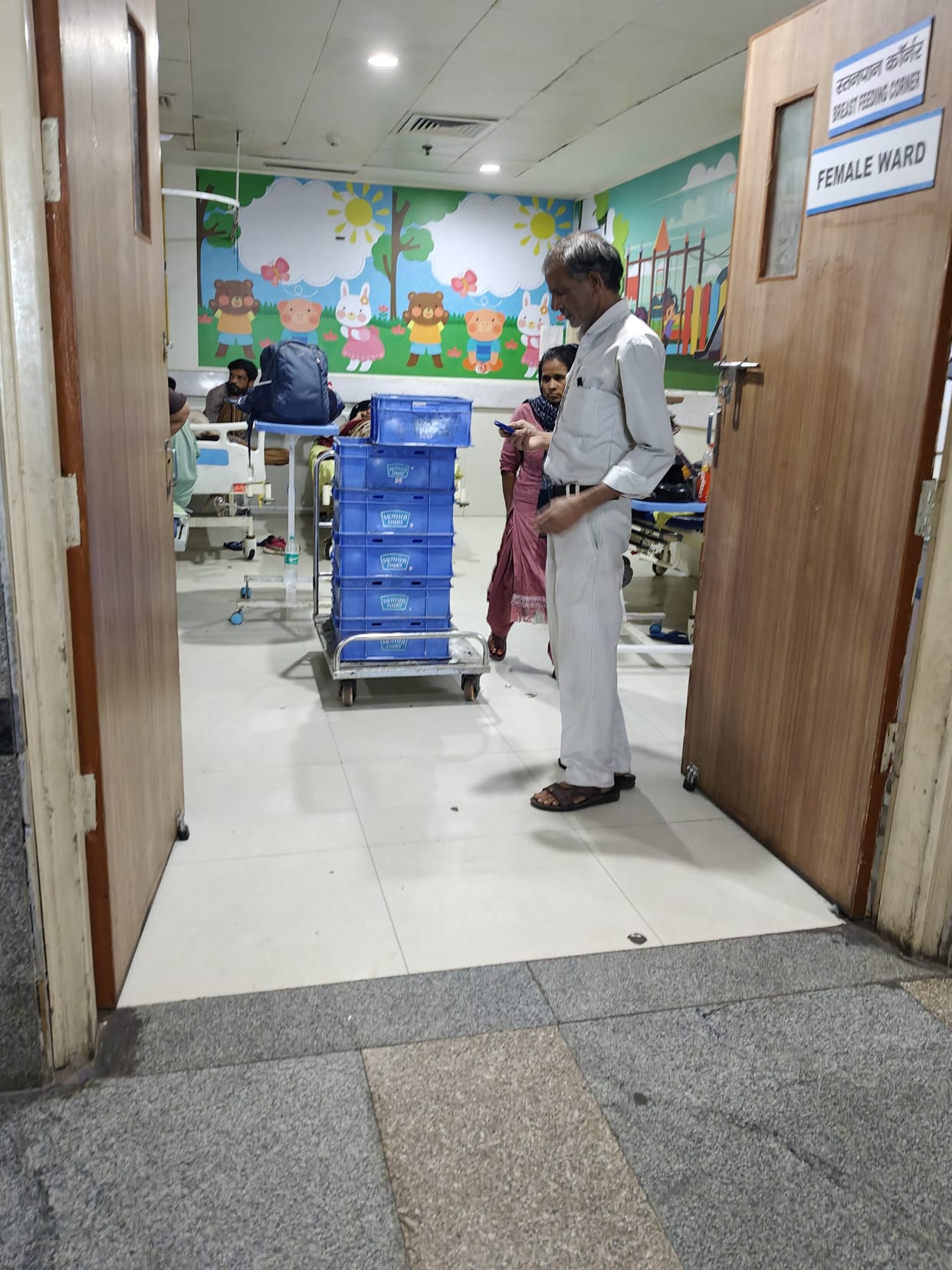 Pregnant women admitted in the hospital are getting packaged milk, they have to struggle to get it heated.