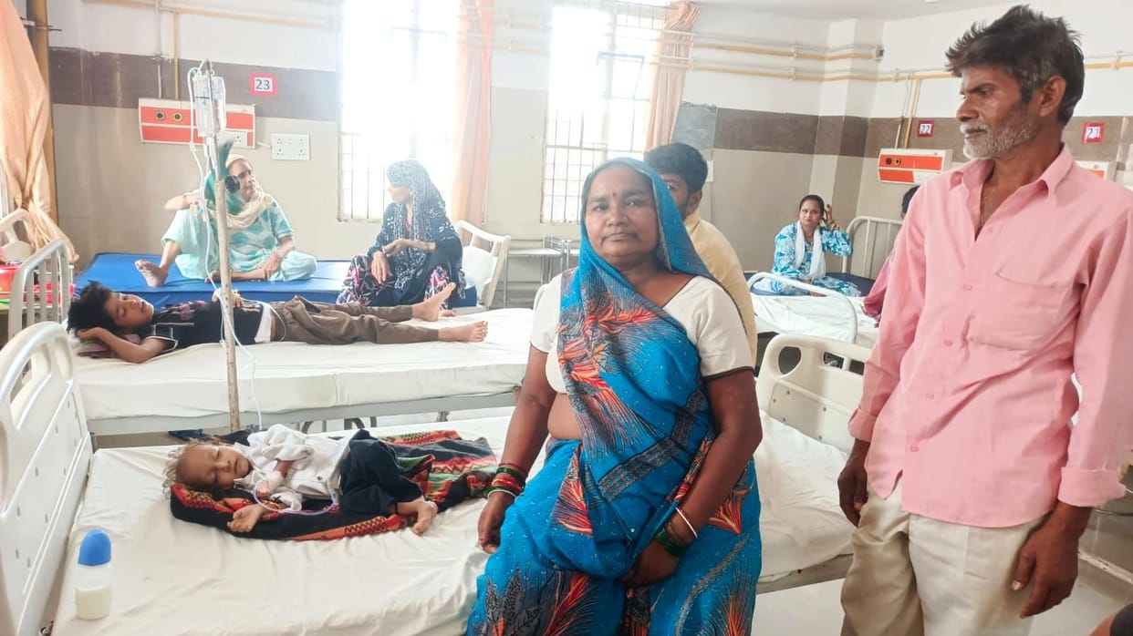 Weather takes its toll... 32 patients admitted to 40-bed children's ward.