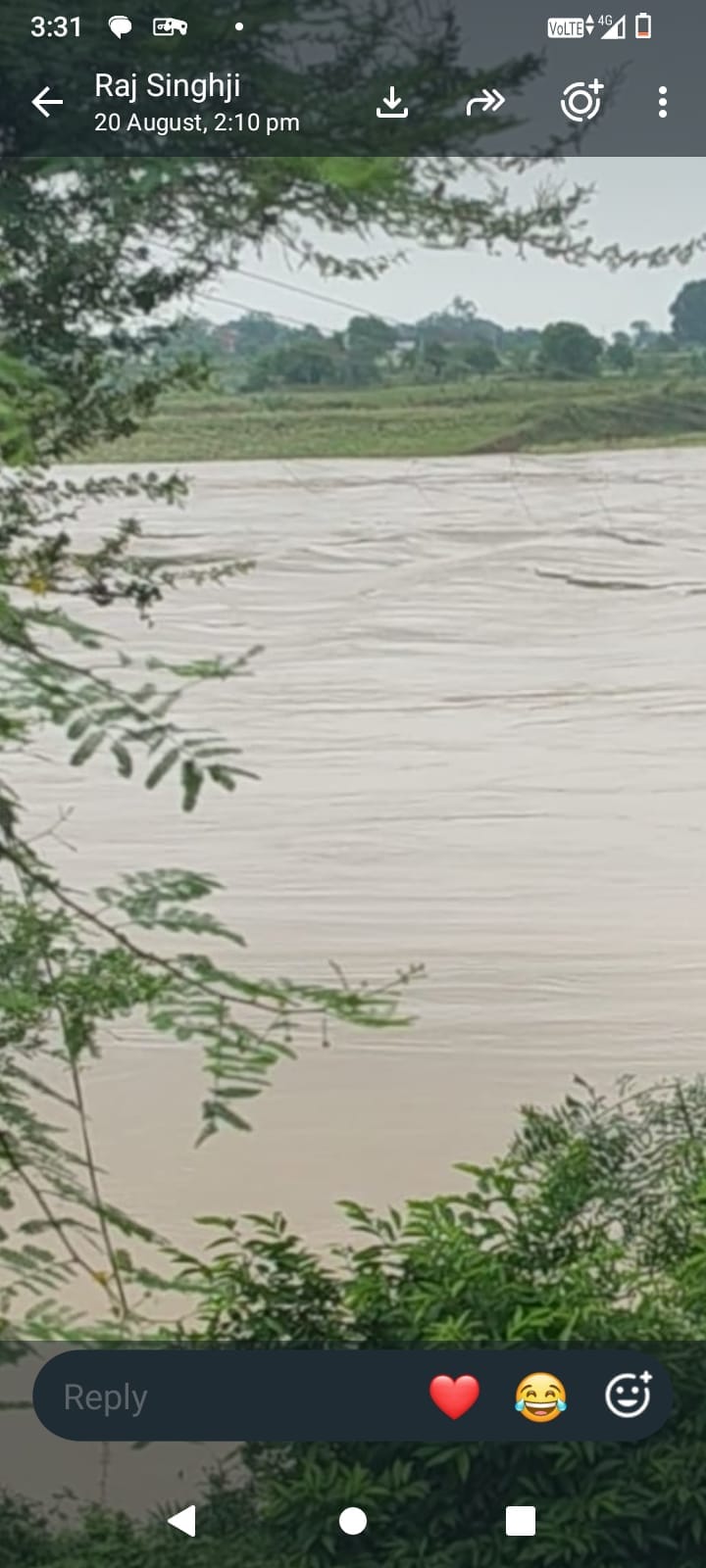 Traffic disrupted due to the submergence of the Bhogan-Tudiyari river bridge