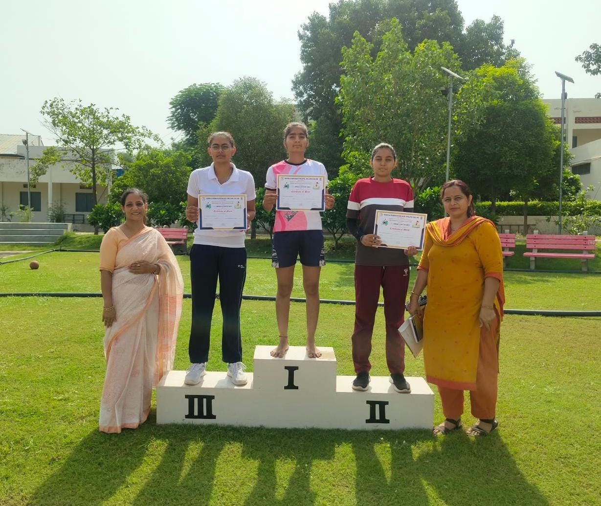 Female students showcased their talent in Kho-Kho, running, and long jump