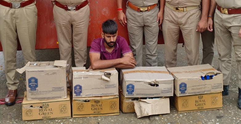 Liquor worth lakh being transported to Bihar; smuggler arrested.