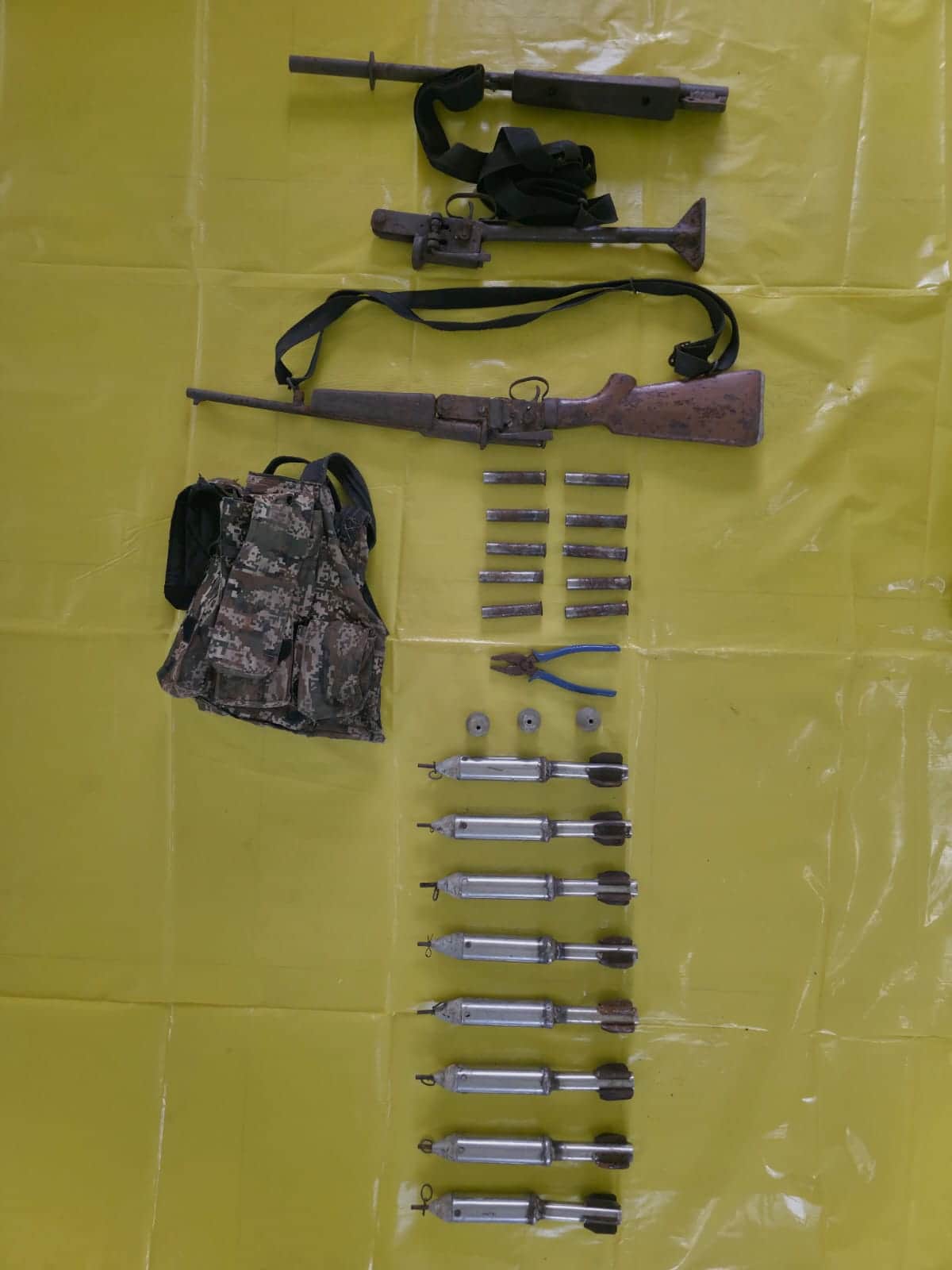 Weapons and ammunition dump recovered in Neelmadgu forest.