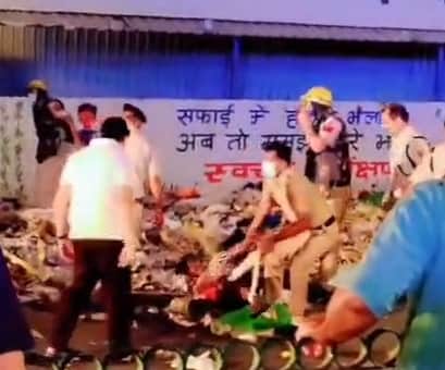 Clash between sanitation workers and police; nine injured, 50 detained.