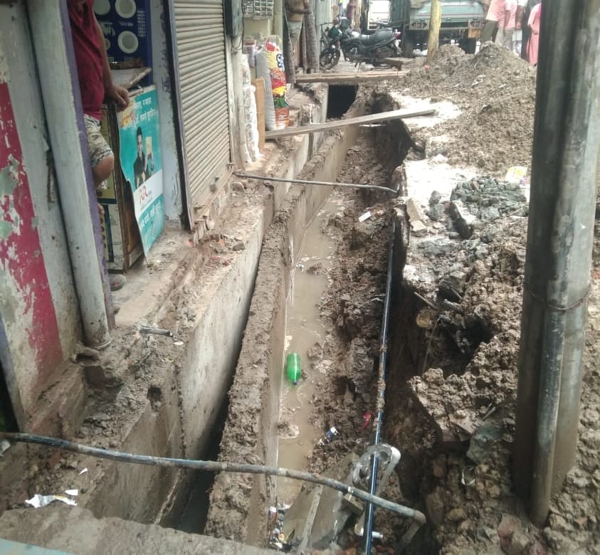 Drain built five months ago has cracked.
