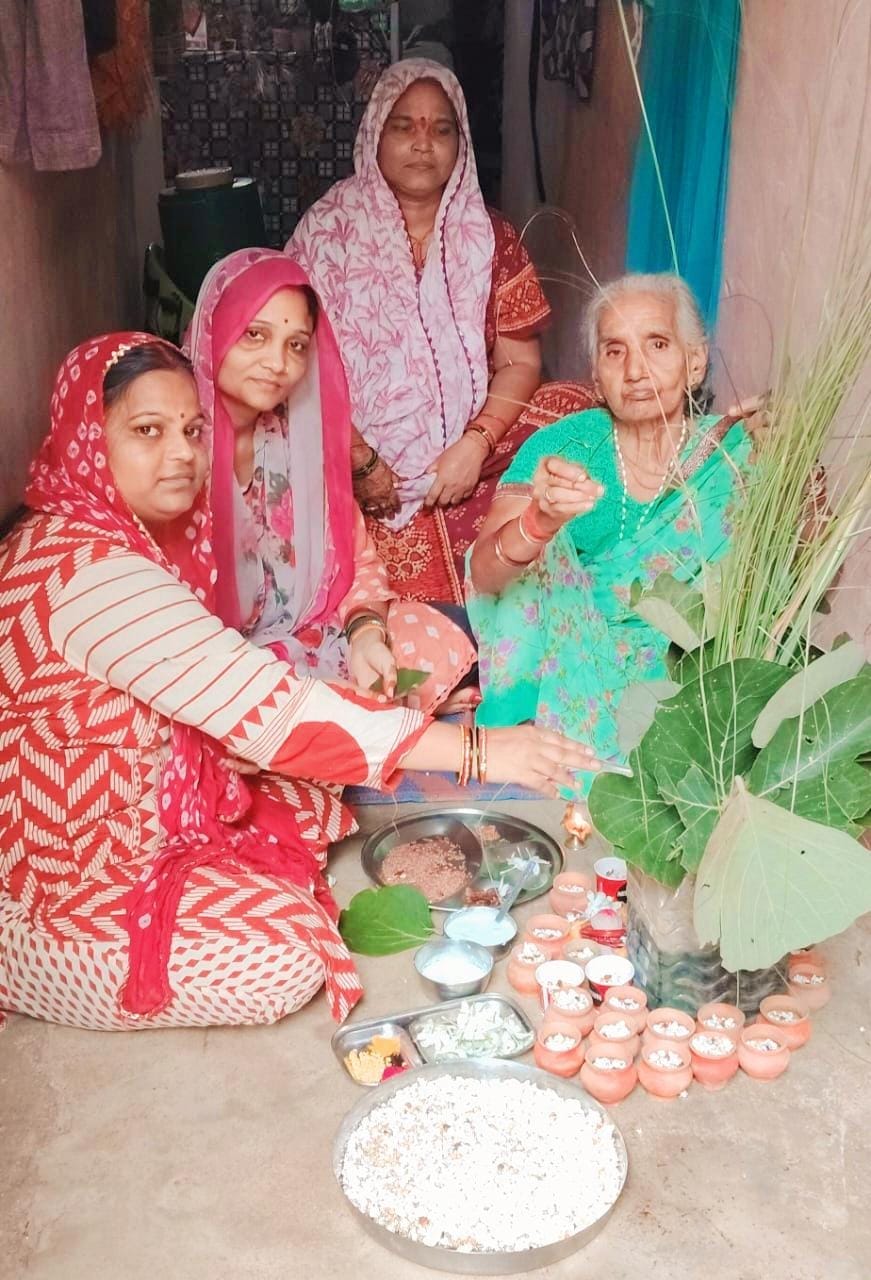 Harchhath puja performed in homes amidst a light drizzle