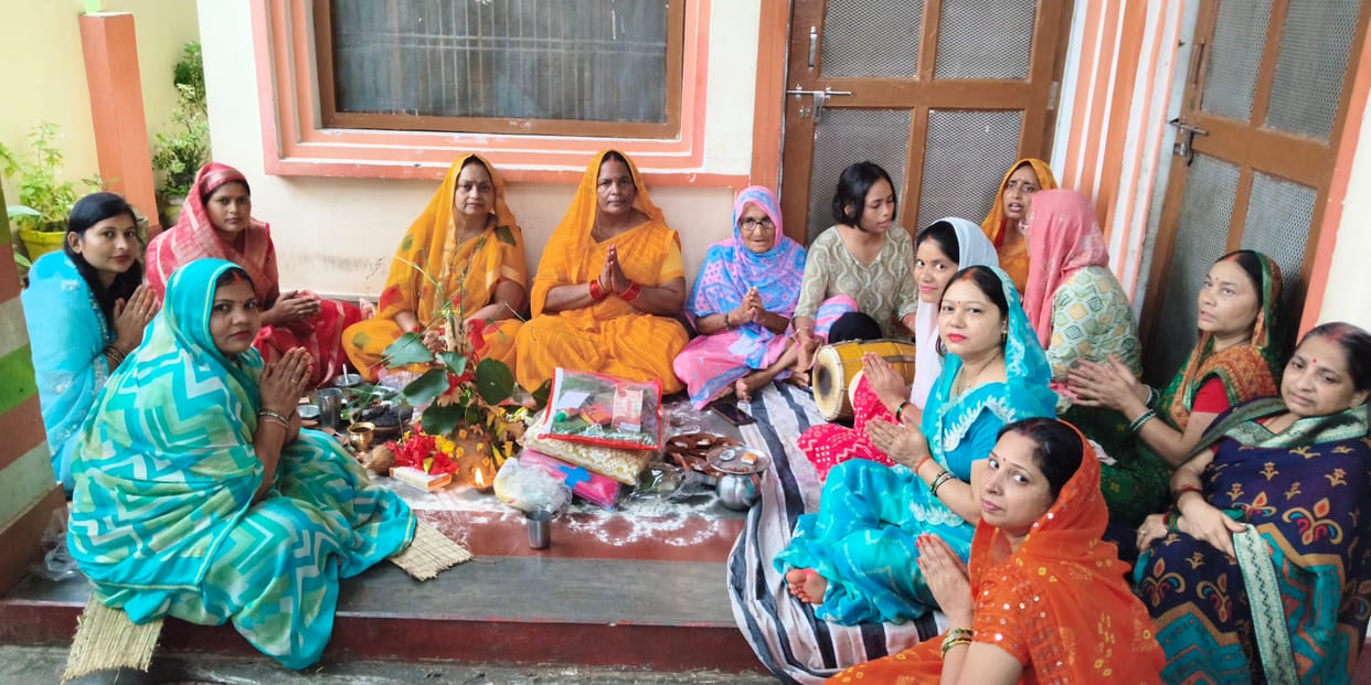 Mothers observed the Lalahi Chhath fast for the long life of their children.