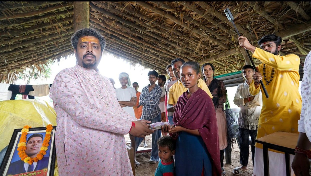 Dr. Prema Sai reached the homes of Naxal victims by traversing muddy paths, distributed aid, and instilled hop