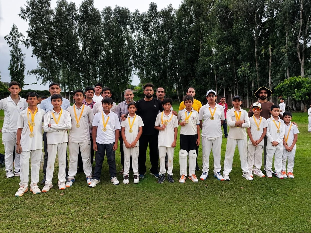 Blue Team becomes Junior Champion thanks to Monty's half-century and Ansh's bowling.