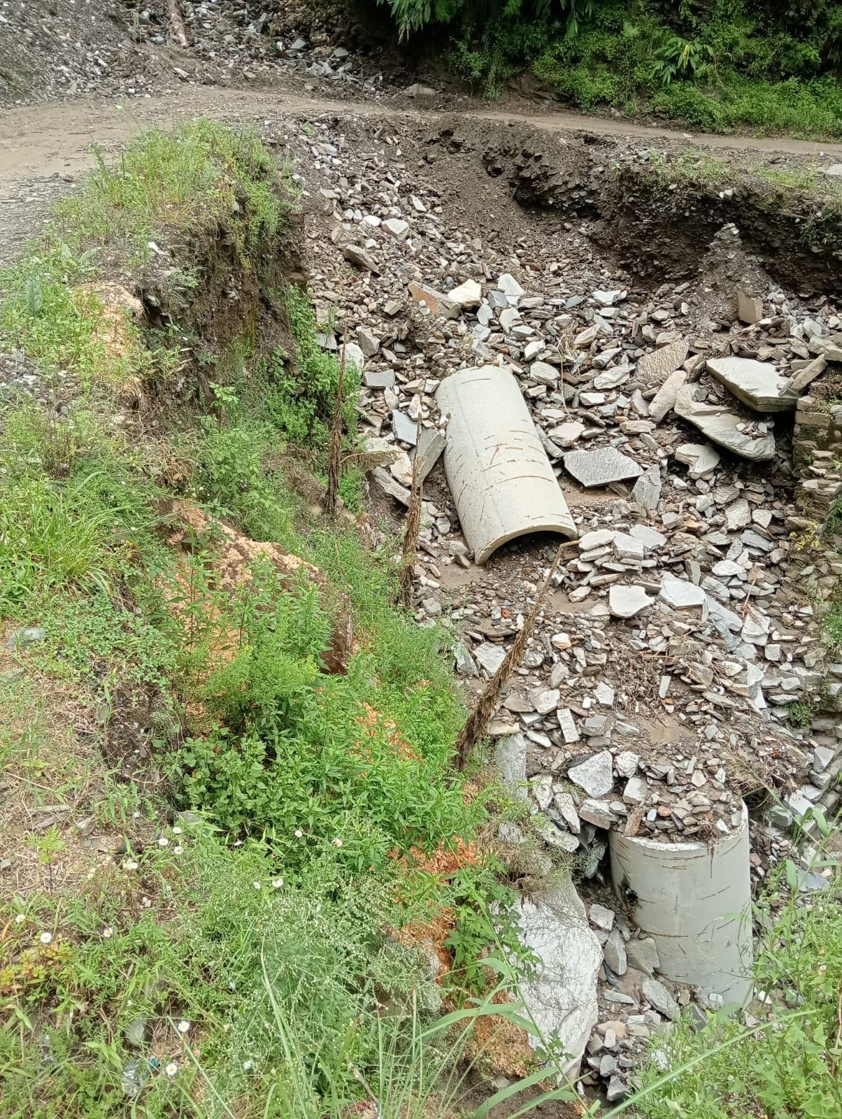 Construction of box culvert at Chauka Nala stalled due to departmental neglect