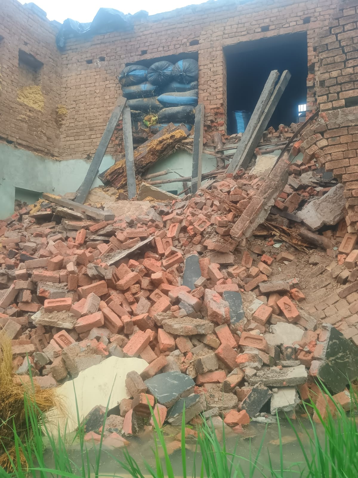 More than 20 houses and walls collapsed in the district due to rain, burying household goods