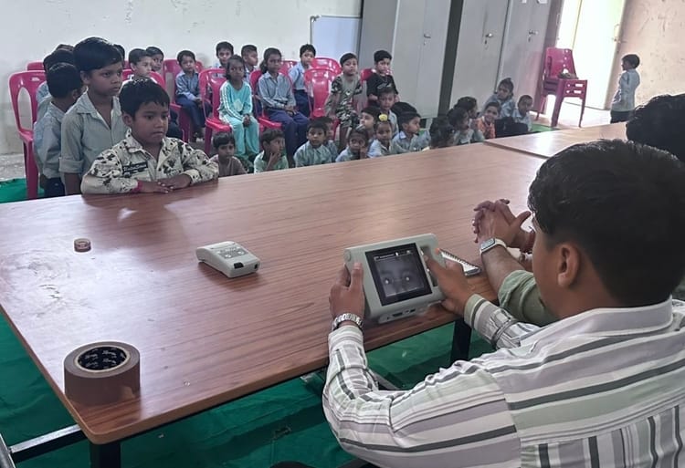 550 students were examined in the eye check-up camp, 56 had eye problems.