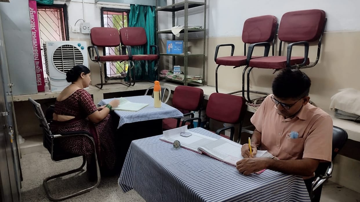 Two departments operating from a single room