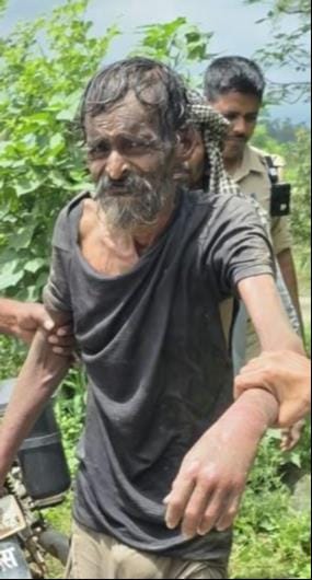 राजगढ़ नदिहार ग्राम के बीच निकली बकहर नदी में मिला   व्यक्ति । स्रोत- सोशल मीडिया