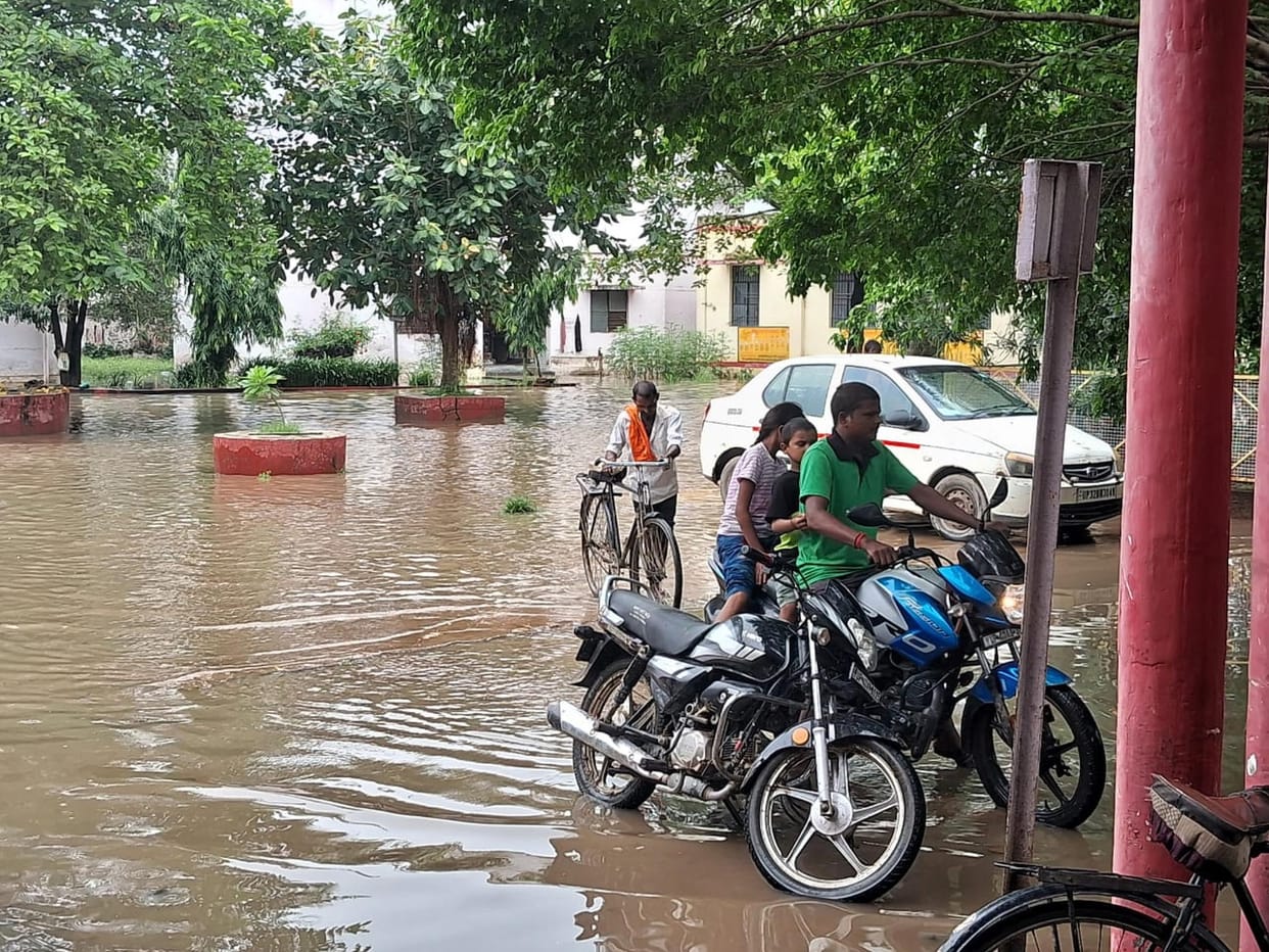 Knee-deep water in the CHC Charda complex.