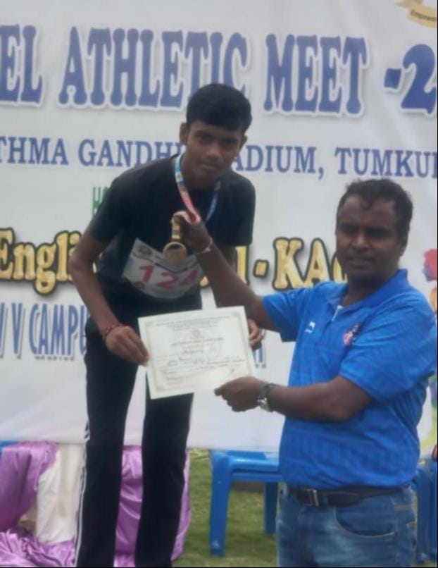 Mrityunjay won gold in the Under-15 high jump competition.