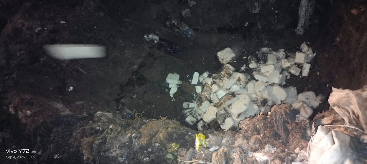 of adulterated paneer seized; destroyed by burying in a pit