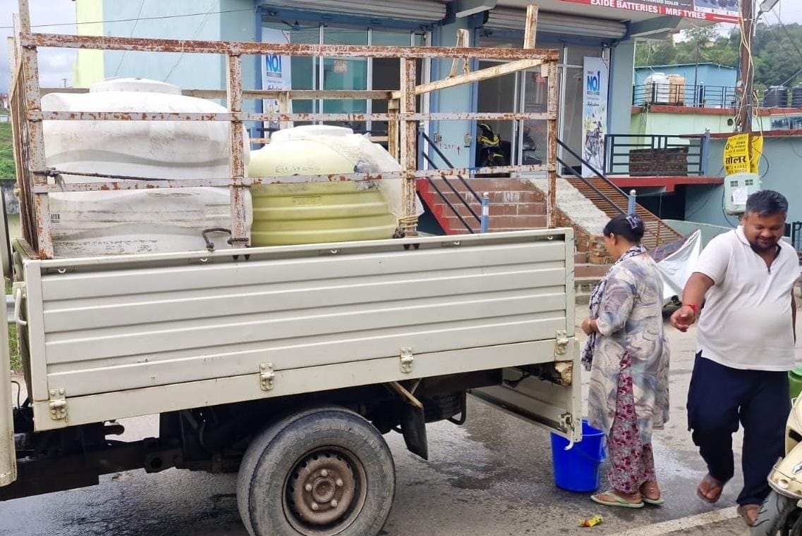 Drinking water supply disrupted for three days; water distributed via tankers.