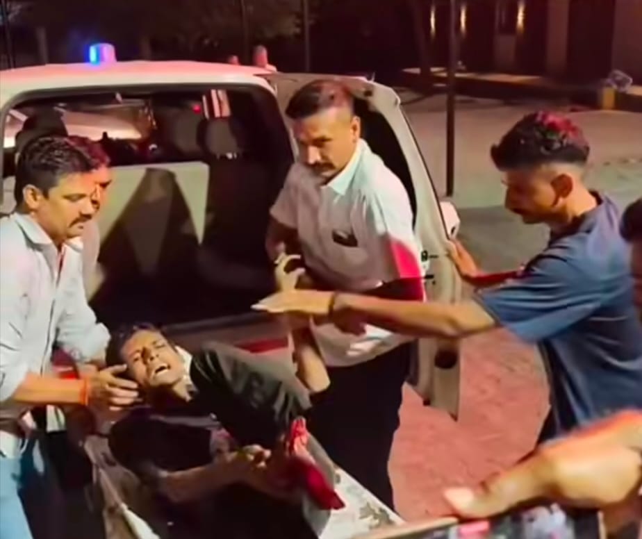 Accused thief's bike skidded; he fell and broke his leg.