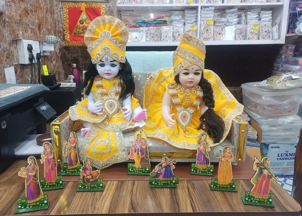 Silicone 'Newborn Baby Kanha Ji' dolls are a hit among devotees.