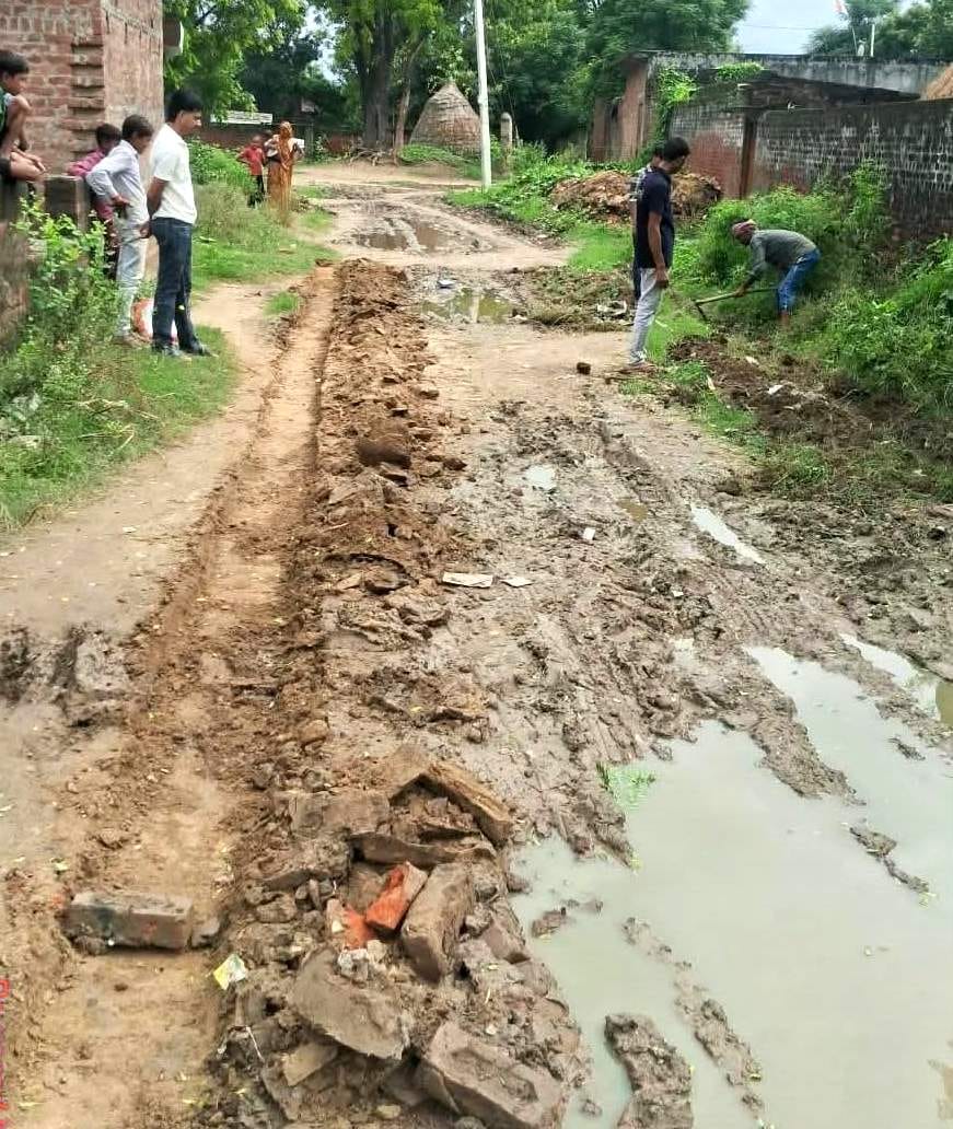 Road construction in the village began after the highway blockade.