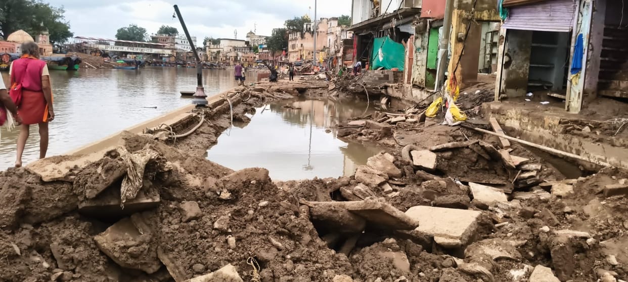 As the floodwaters receded, the scars of devastation were revealed...
