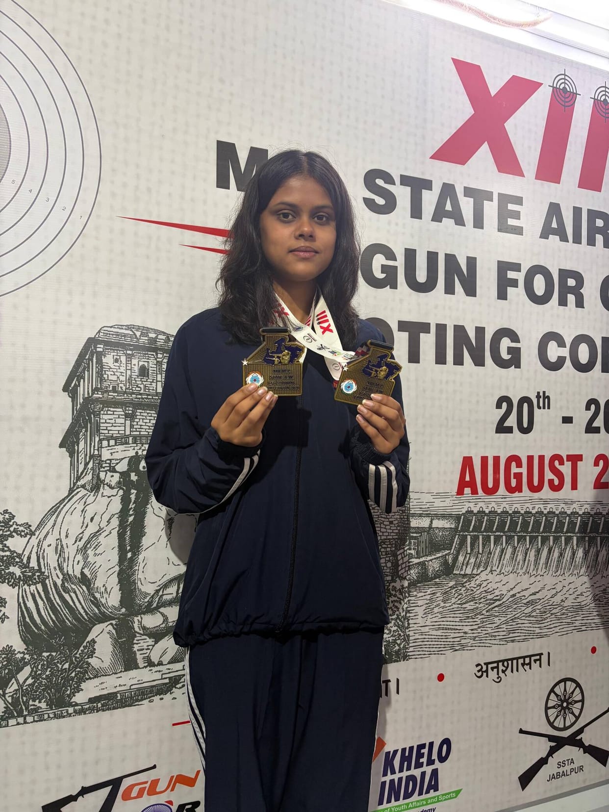 Ashvika wins two gold medals, selected for nationals.