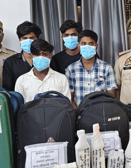 Four youths from Bihar arrested with a consignment of liquor at Suremanpur station.