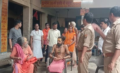रमनपुर मंदिर की जगह पर कब्जे की सूचना पर पहुंची पुलिस। संवाद