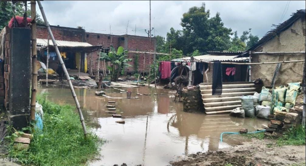 Farms and roads in 150 villages were submerged, water entered homes.