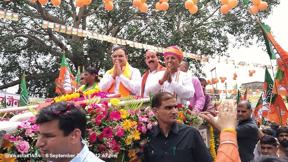 अजमेर में CM भजनलाल का भव्य रोड शो