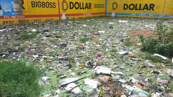 60% of drains choked; vacant plots piled with garbage.