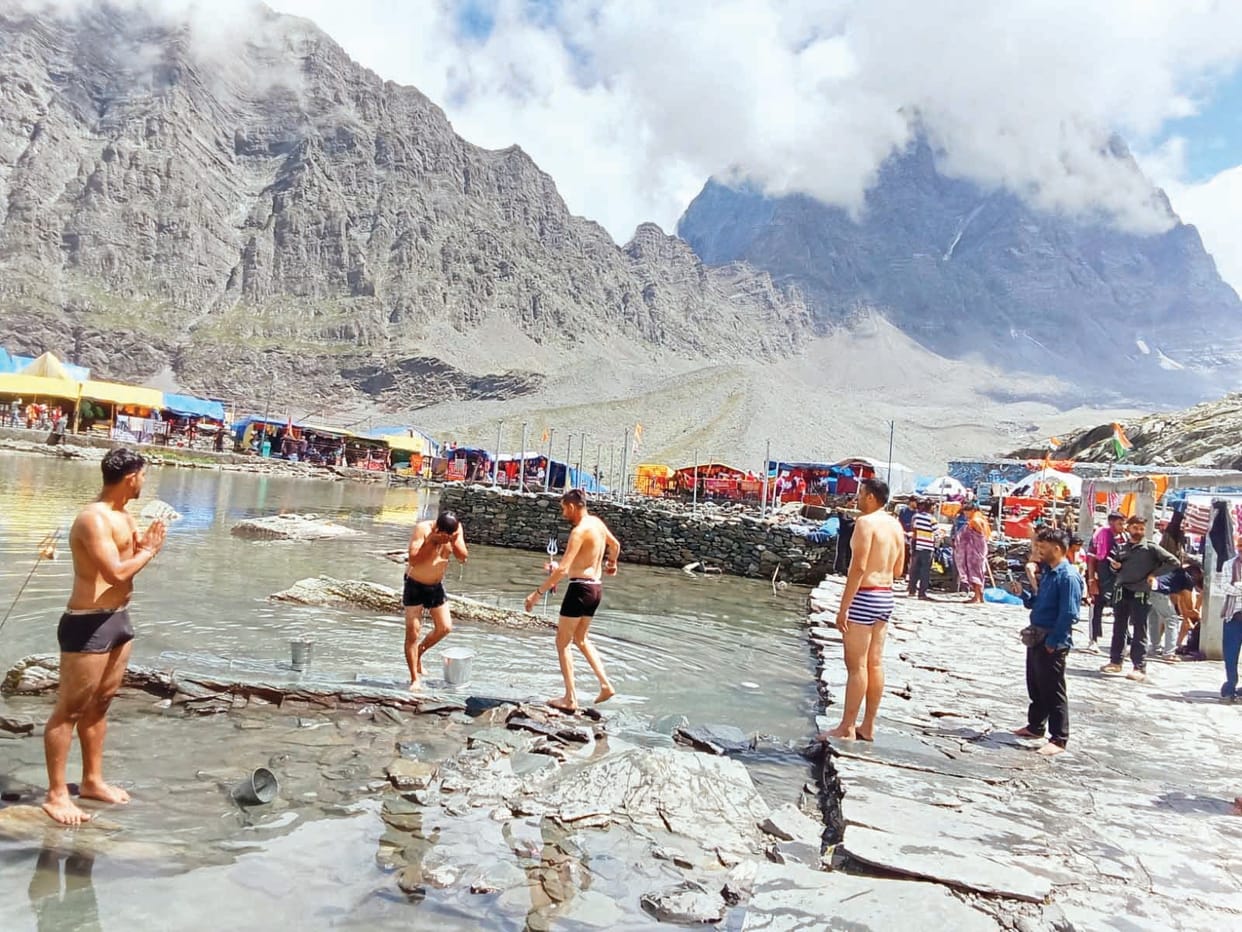 A caravan of faith at the Manimahesh Yatra; pilgrims set out via three routes for a glimpse of Kailash.