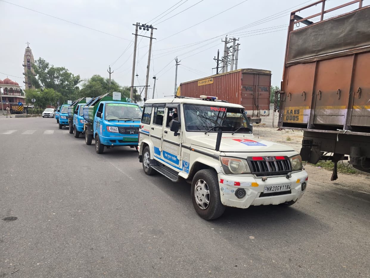 Driver of garbage-collection tipper assaulted; clothes torn and tires punctured with a sharp object.
