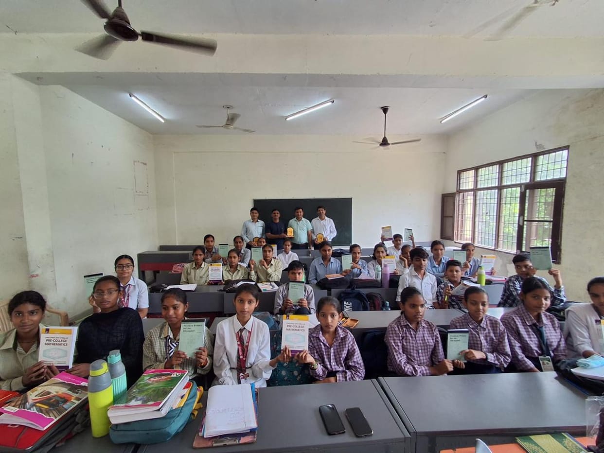 Books and pens given to students on Teachers' Day.