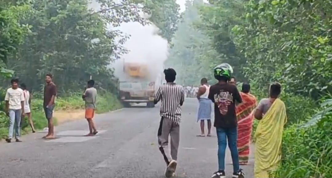 सीएनजी टैंकर से गैस रिसाव