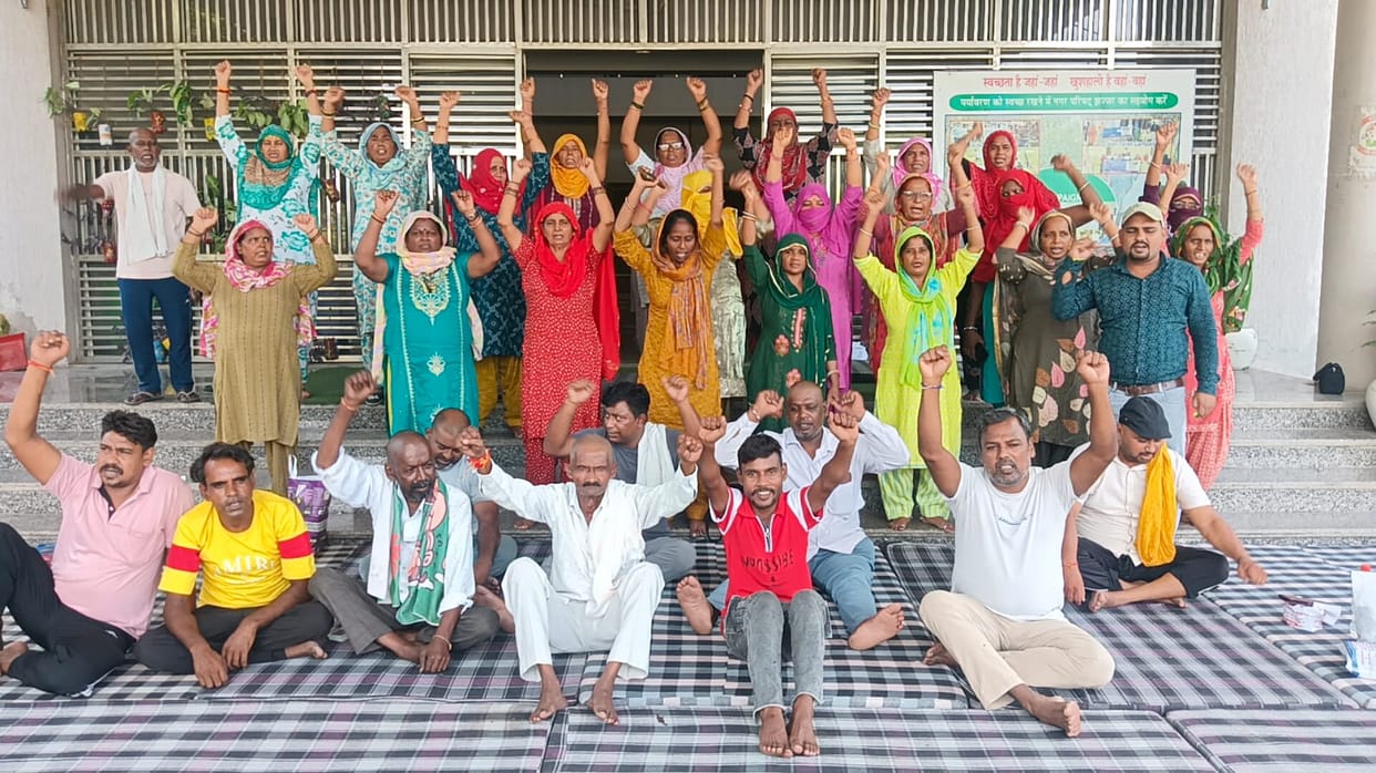 Sanitation workers' protest continues; strike extended by three more days.