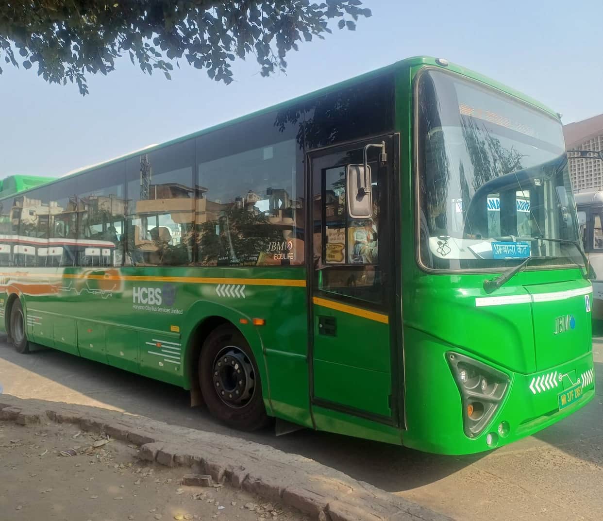 Electric bus service launched on Brahmanmajra Road.