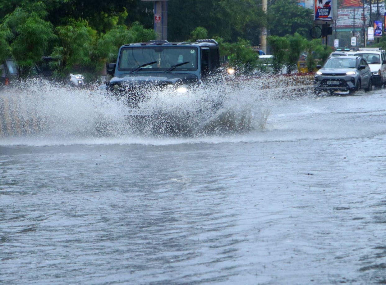 Waterlogging in the city due to rain