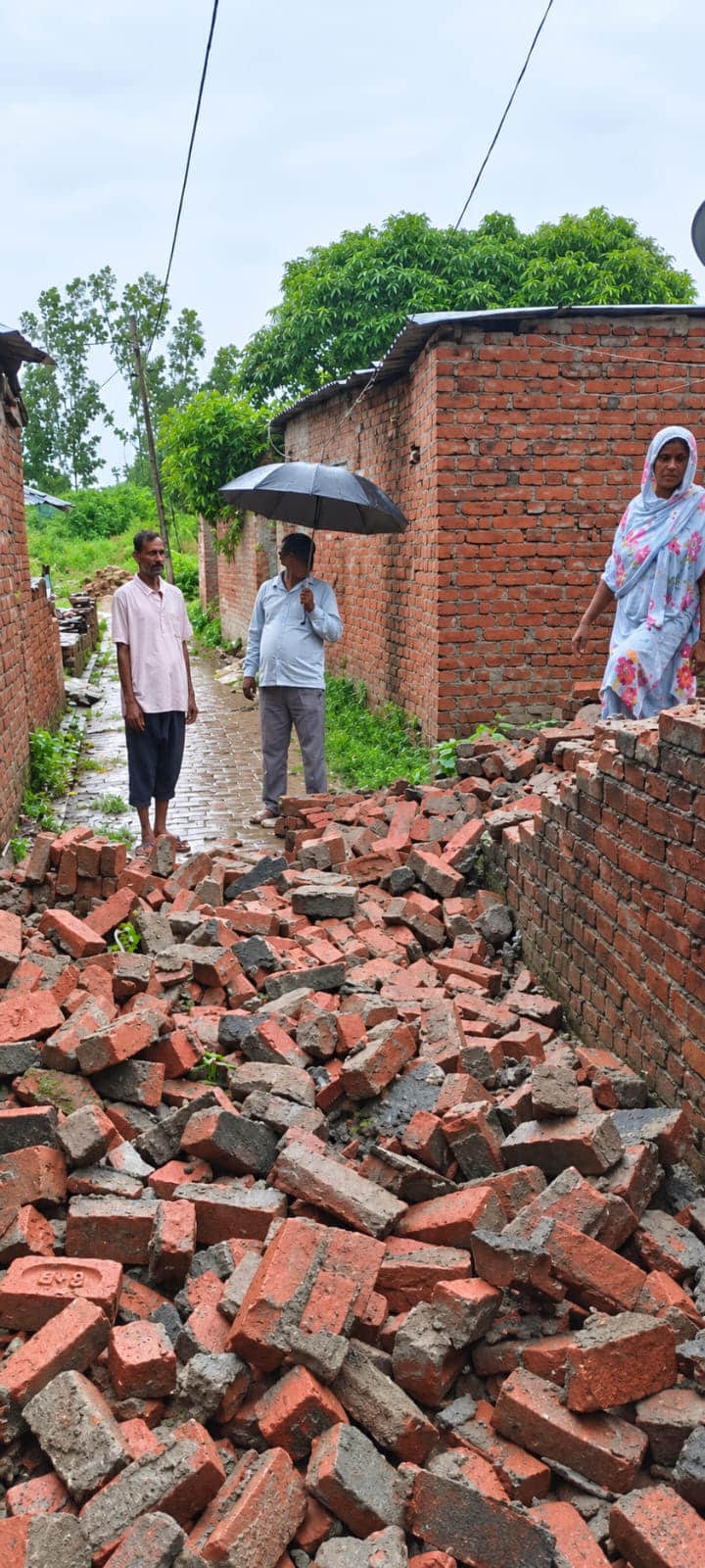 Room of a house collapsed in Salempur village.