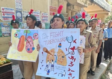 NCC cadets took out a TB awareness rally.