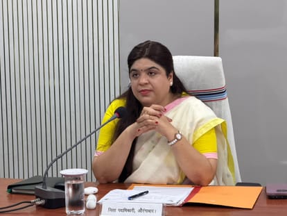 समीक्षा बैठक करतीं डीएम
