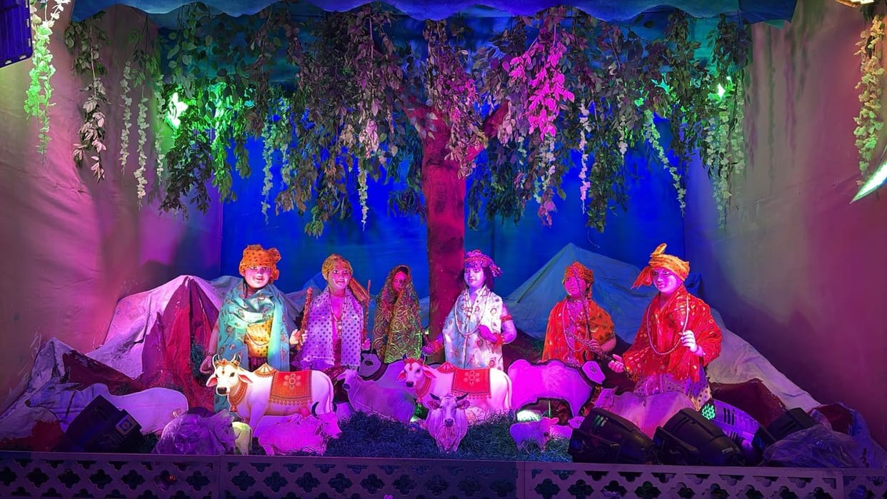 Shri Krishna enacts the cattle-grazing pastime; Aghasura slain today.