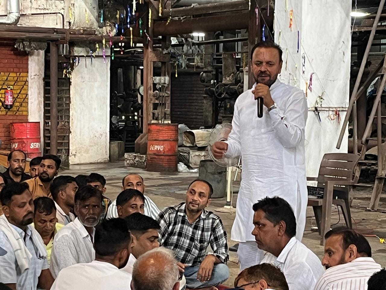 Sugar mill employees' protest over salary hikes intensifies; Ramkishan Gurjar extends support.