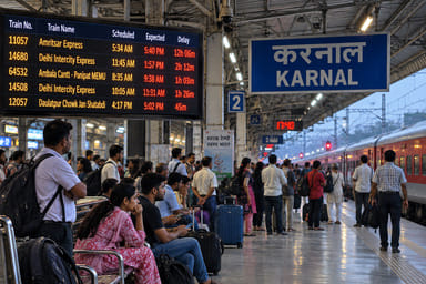 Passengers, please note... the Amritsar Express is running 12 hours late.