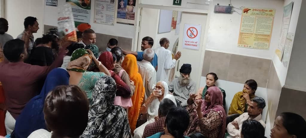 Crowd in the OPD; patients left distressed while waiting for check-ups as four doctors were on leave
