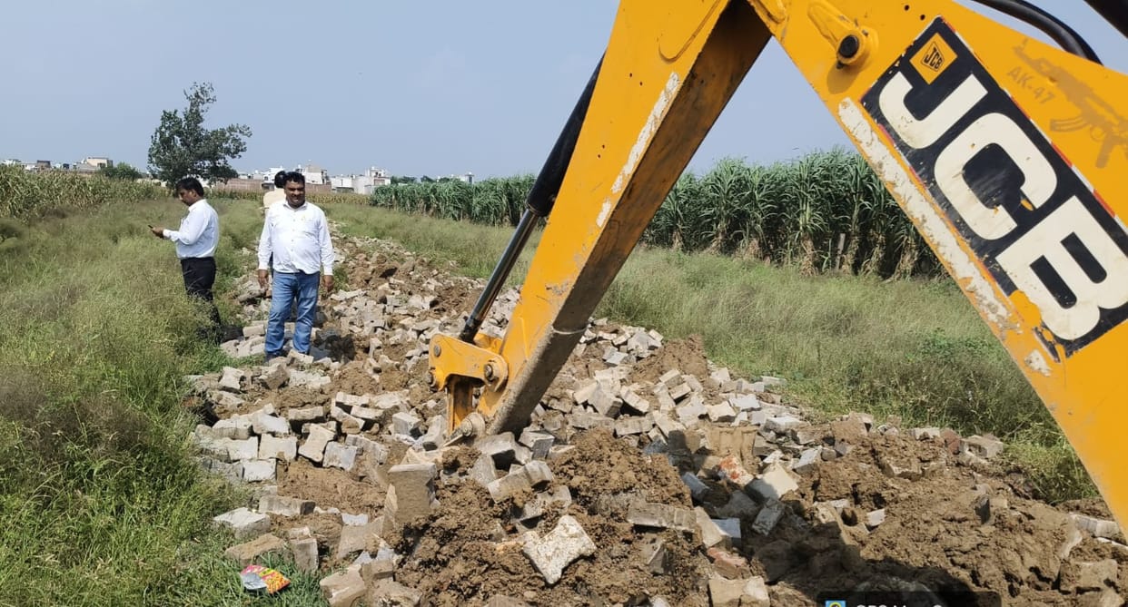 Illegal plotting on 3.58 hectares demolished; action taken at five locations.