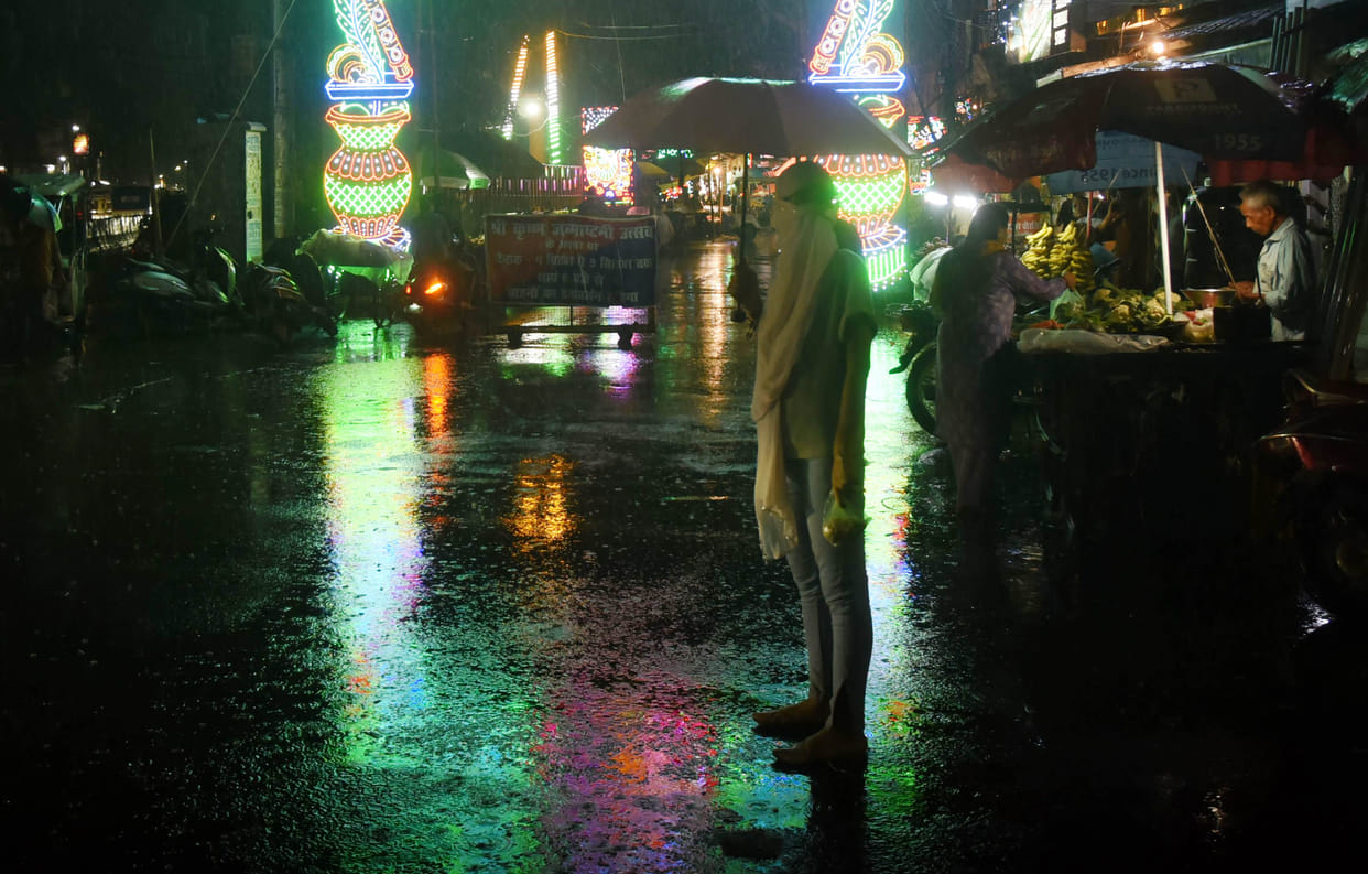 Intermittent rain; chances of drizzle today as well