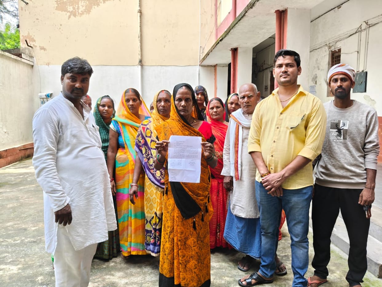 Villagers in Sardaspur protest over wastewater drainage issues.