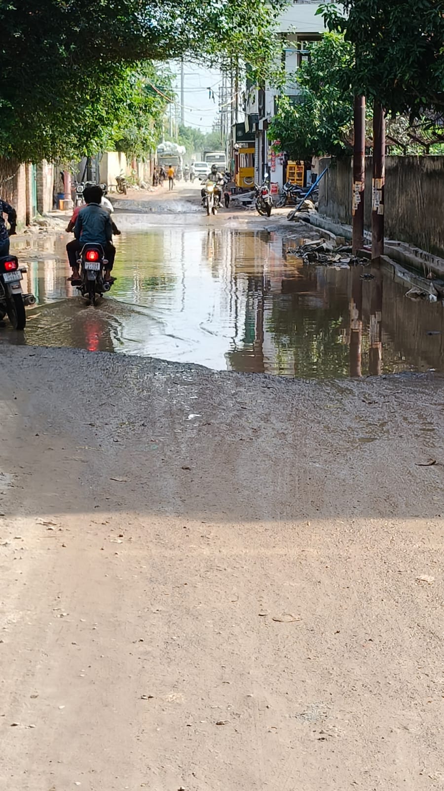 Waterlogging outside Krishna Elite Homes for several days