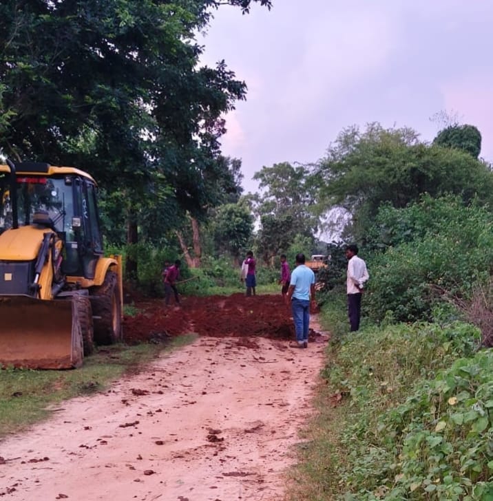 Villagers raised funds to start road construction